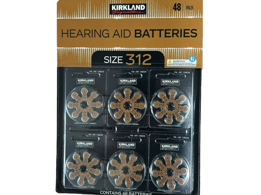 Kirkland 312 Hearing Aid Batteries 1.4V Pack of 48 Bulk