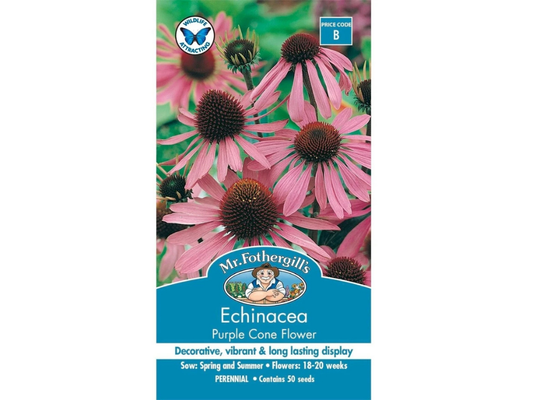 Mr Fothergill’s Echinacea Purple Coneflower Seeds – 50 Pack Garden Flowers