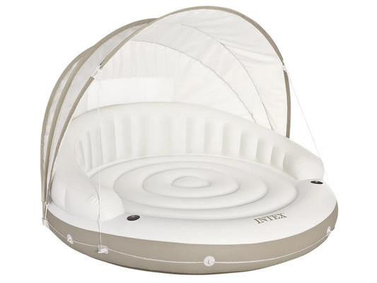 Intex Inflatable Canopy Island Lounge – Pool Float with Sun Shade 199x150cm
