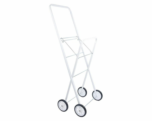 Sunfresh Folding Laundry Trolley Cart – Collapsible White Steel Frame