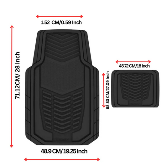Michelin Car Floor Mats Universal Fit, 4PCS Carpet & Rubber Smart Trim