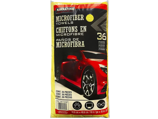 Kirkland 36 Pack Microfiber Towels – Plush Car Wash & Glass Cloths
