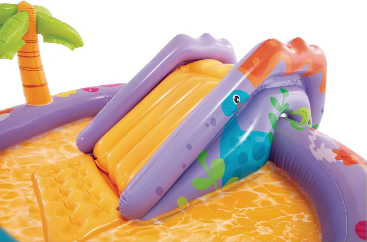 Intex Dino Park Inflatable Water Slide Park & Kiddie Swimming Pool