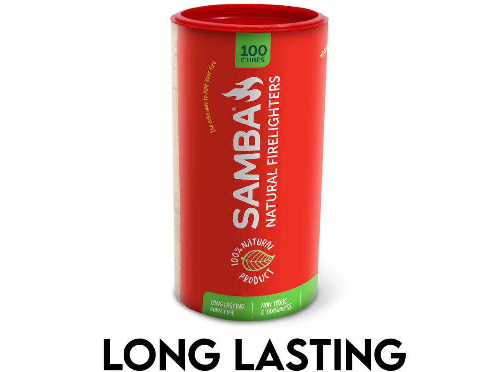 Samba Firelighters 100 Pack – Natural Cubes for BBQ & Camping