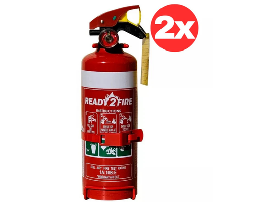 Ready 2 Fire ABE 1kg Extinguishers (2x) – Car, Boat, Home