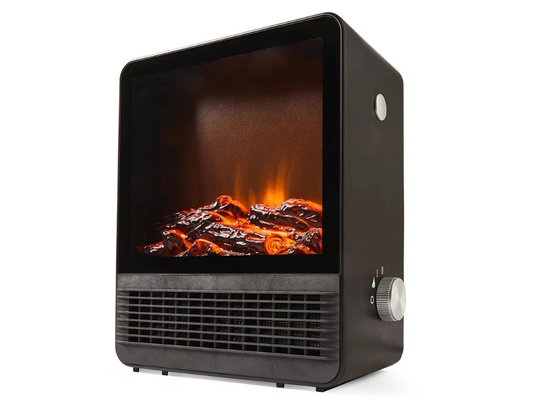 Portable Electric Fireplace Heater – 1500W, Real Flame Effect, 2 Heat Settings