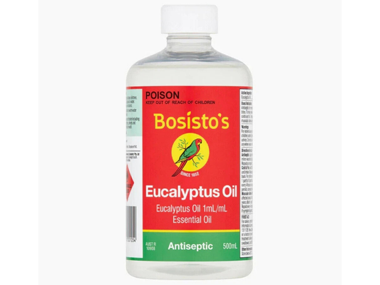 2x Bosisto’s Eucalyptus Oil 500ml – Natural Pain Relief & Aromatherapy