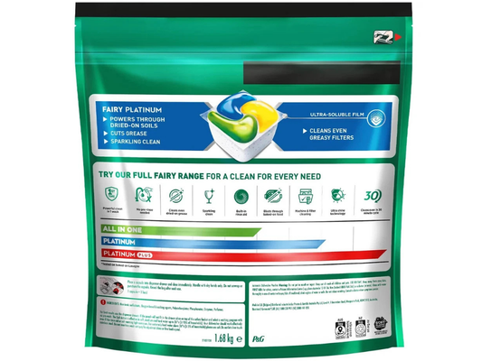 Fairy Platinum Dishwasher Capsules 113 Pack – Lemon Fresh