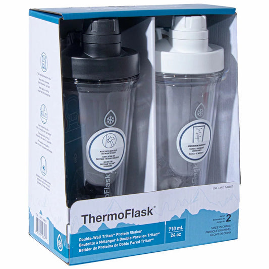 Thermoflask Tritan Shaker Spout Lid With Agitator 710ml 2 Pack Black/White