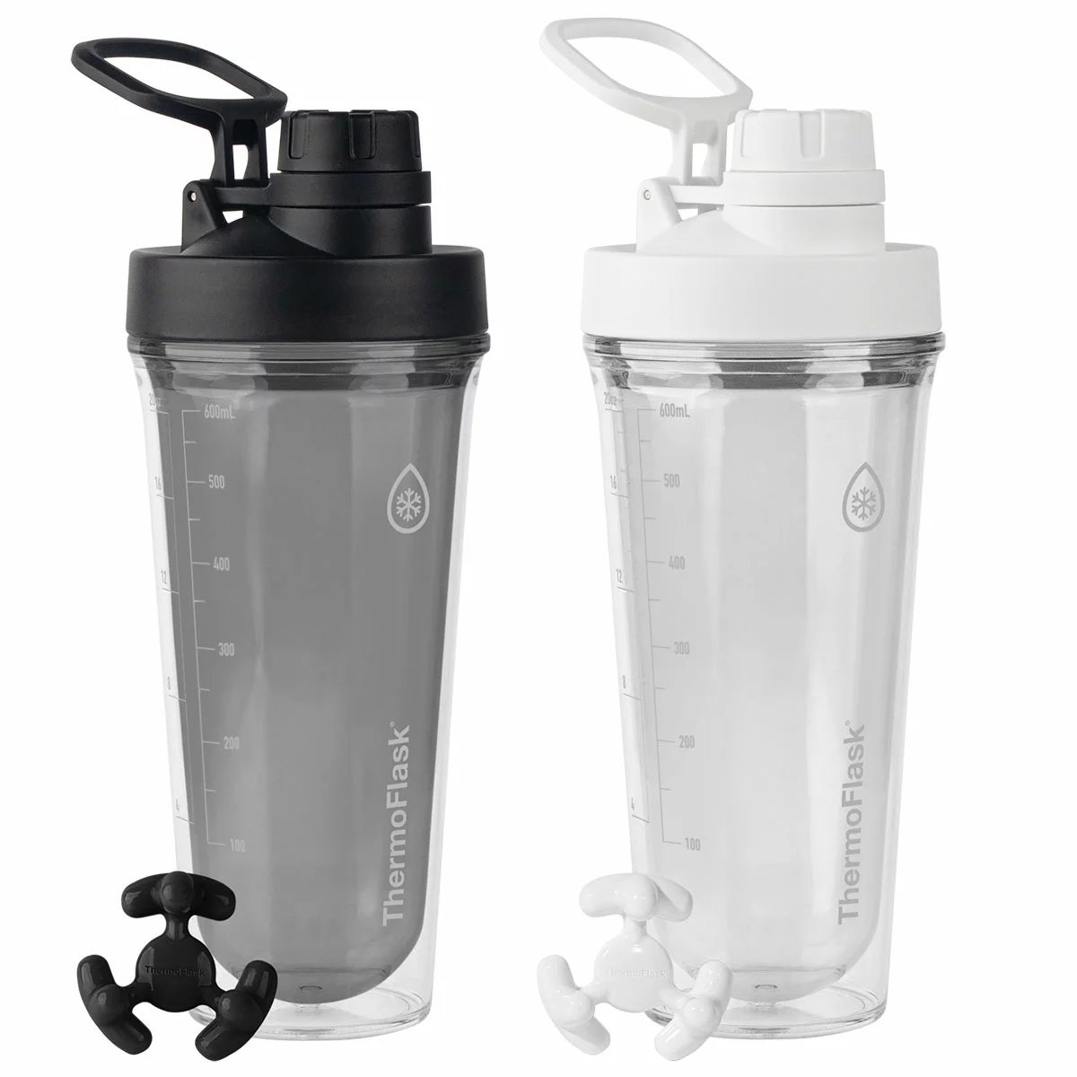 Thermoflask Tritan Shaker Spout Lid With Agitator 710ml 2 Pack Black/White