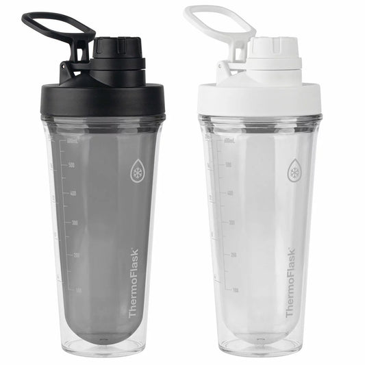 Thermoflask Tritan Shaker Spout Lid With Agitator 710ml 2 Pack Black/White
