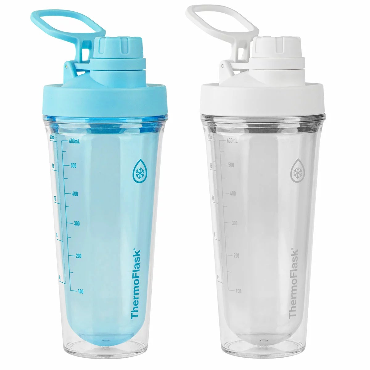 Thermoflask Tritan Shaker Spout Lid With Agitator 710ml 2 Pack Blue/White
