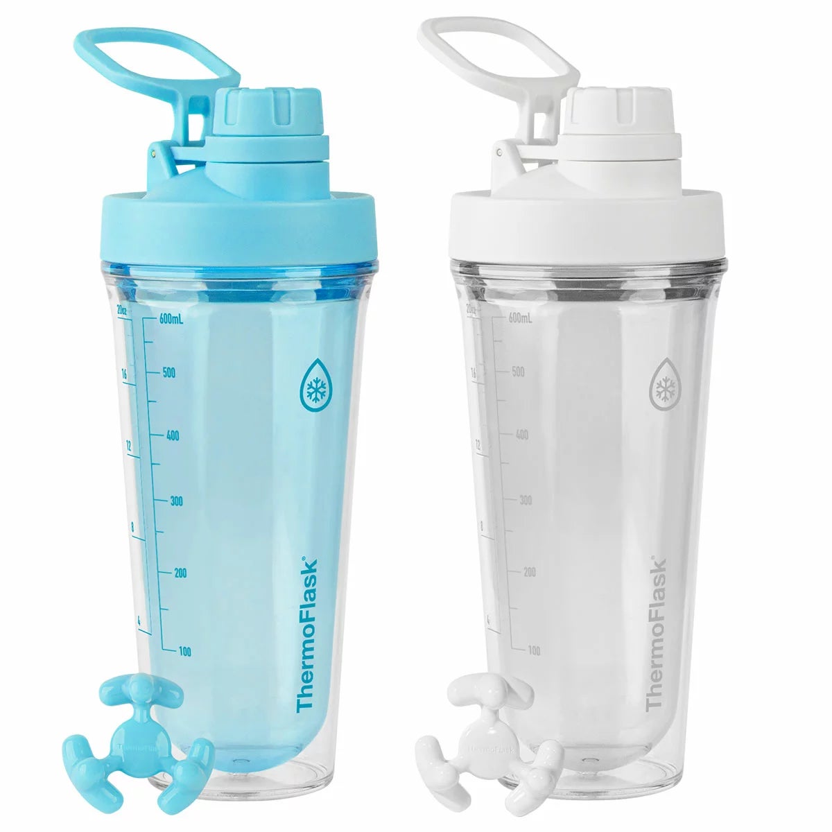 Thermoflask Tritan Shaker Spout Lid With Agitator 710ml 2 Pack Blue/White