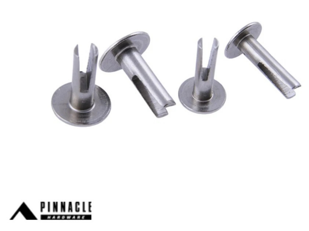 Pinnacle Split Leg Rivets Nickel 12.5x4mm (20 Packs)