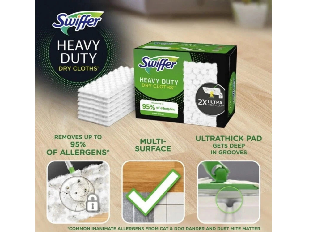 Swiffer Sweeper Heavy Duty Dry Cloths Unscented 50ct