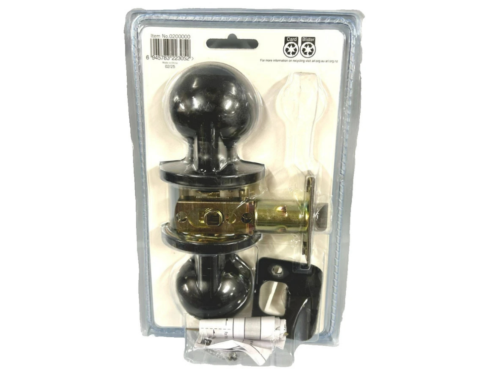 Ikonic Ruby Privacy Door Knob – Matte Black, Bedroom & Bathroom