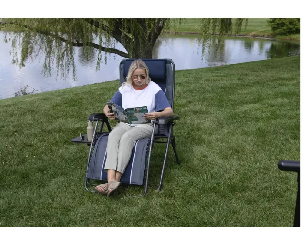 Timber Ridge Lounger Seat – Camping Recliner with Cup Holder