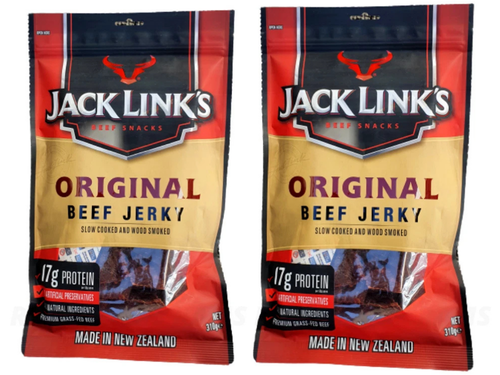 2x Jack Link's Original Beef Jerky – 310g, 17g Protein Snack, NZ Made