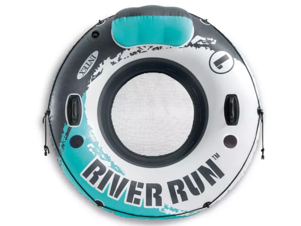 Intex River Run Inflatable Lounge Tube – Pool/Lake Float with Cup Holder