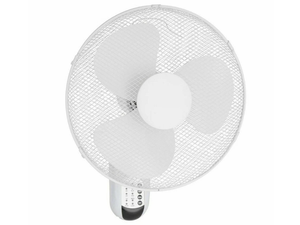 Click 40cm Wall Fan – 3-Speed, Remote & Timer – White
