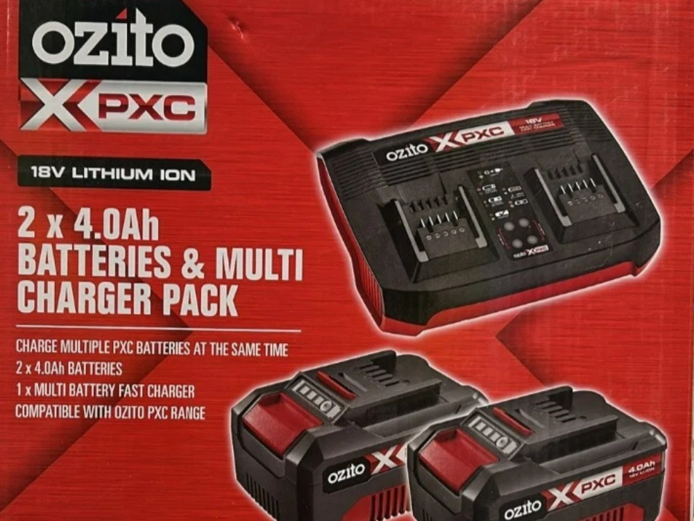 Ozito 18V 4.0Ah Battery & Fast Charger Pack – PXC Garden Tools