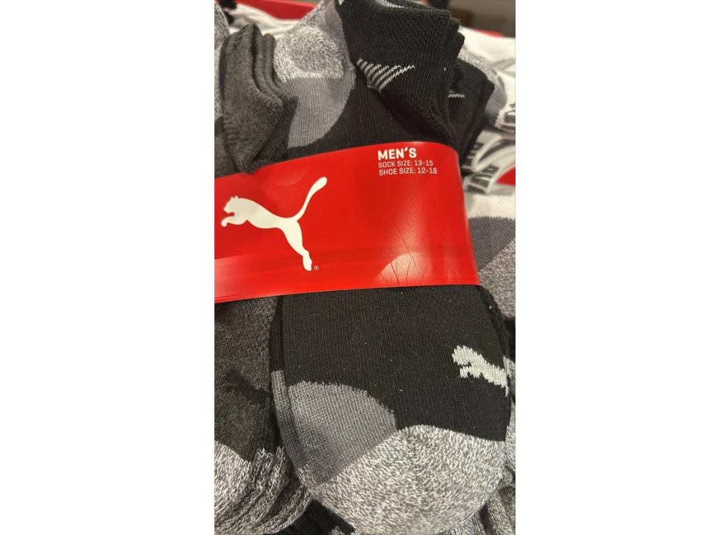 Puma Men’s No-Show CoolCell Socks – Casual & Sport, Size 13-15, Black/Grey, 8-Pack