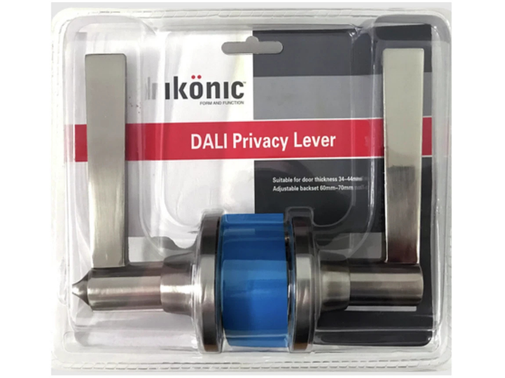 Ikonic Dali Satin Stainless Steel Privacy Door Handle Set
