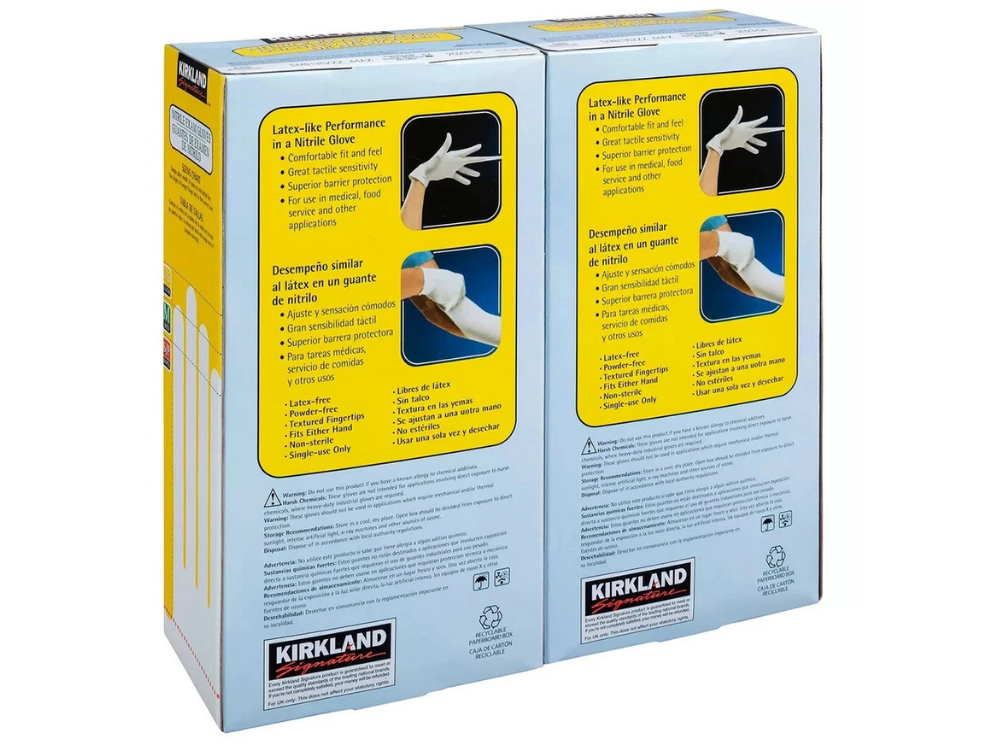 400x Kirkland Nitrile Exam Gloves Large – 2 x 200 Pack