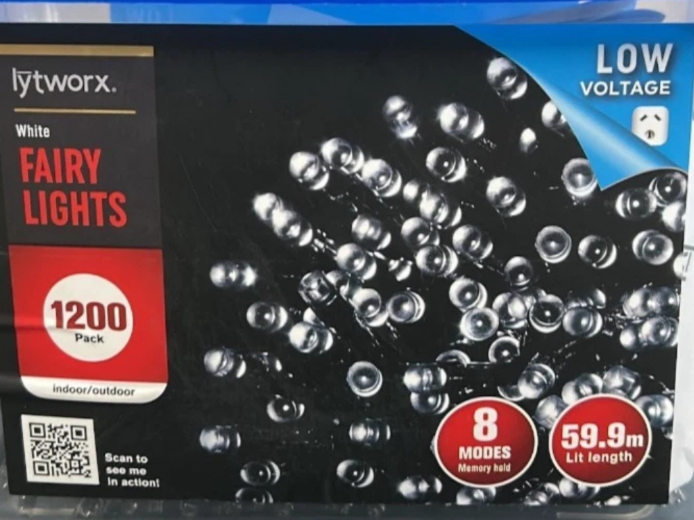Lytworx 1200 LED White Solar Fairy Lights – Christmas String Decoration