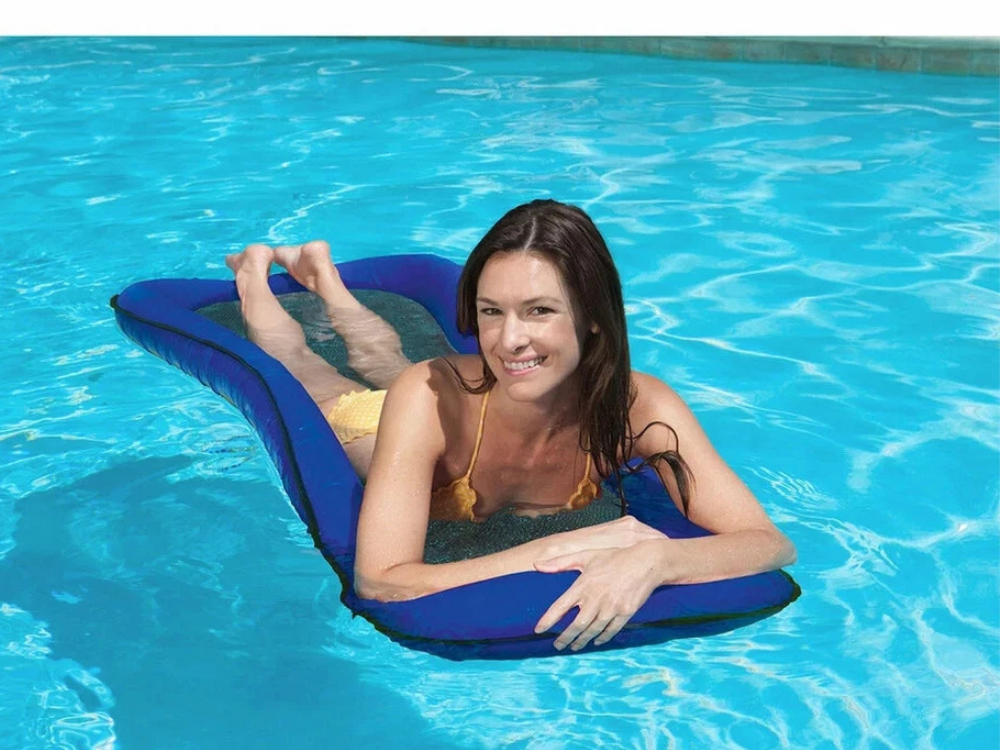 Intex Inflatable Mesh Pool Lounge – Adult Raft with Headrest
