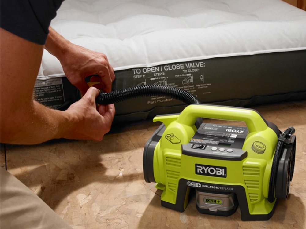 Ryobi 18V One+ Cordless Inflator/Deflator – Tyres, Beds, Toys
