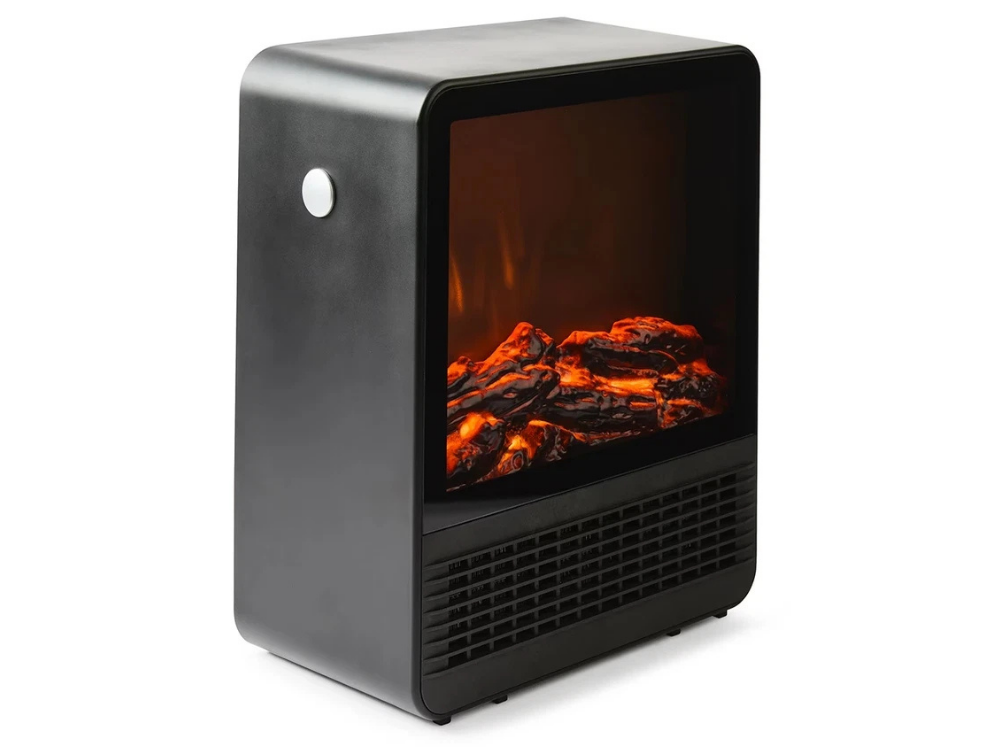 Portable Electric Fireplace Heater – 1500W, Real Flame Effect, 2 Heat Settings