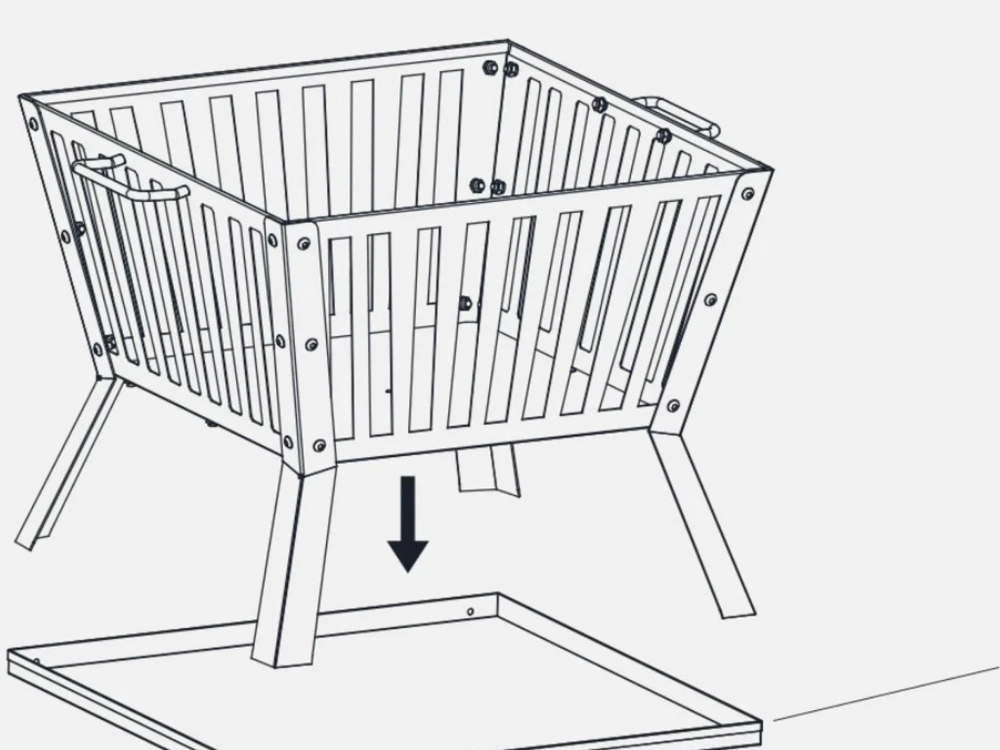 Jumbuck Portable Firepit – Square Steel Patio Fire Pit