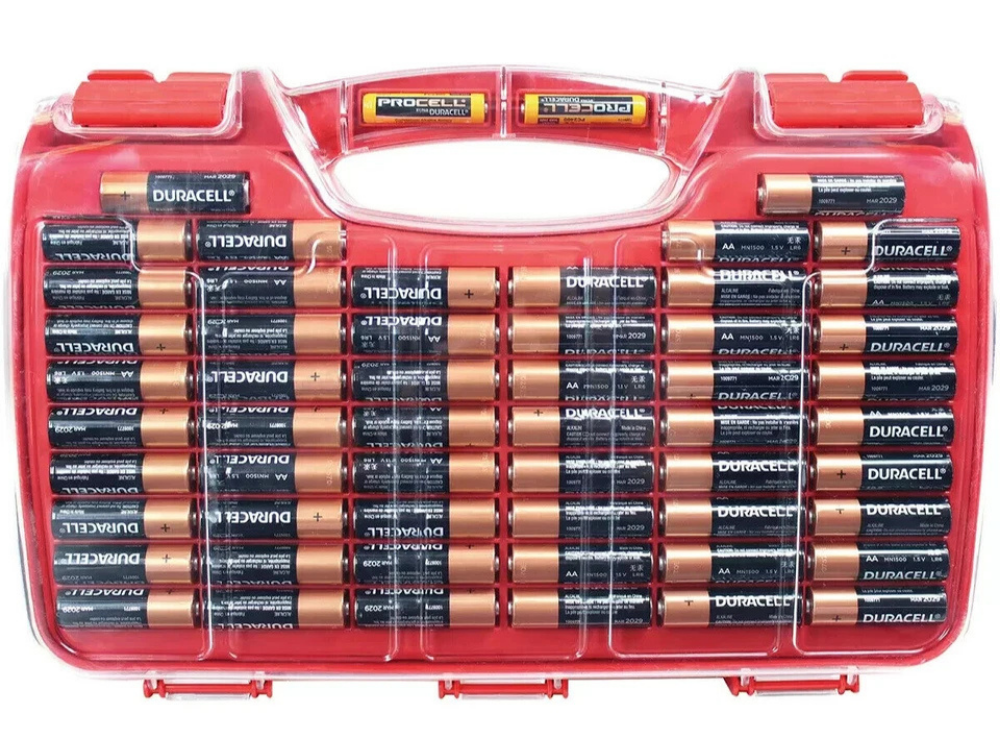 Battery Daddy Organizer Case with Tester – Battery Storage Box