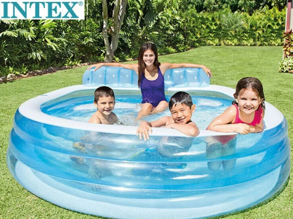 Intex Inflatable Family Pool with Seat & Backrest – 229x218cm