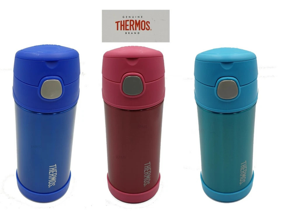 Thermos Kids Drink Bottle – Stainless Steel, Vacuum Flask, Straw