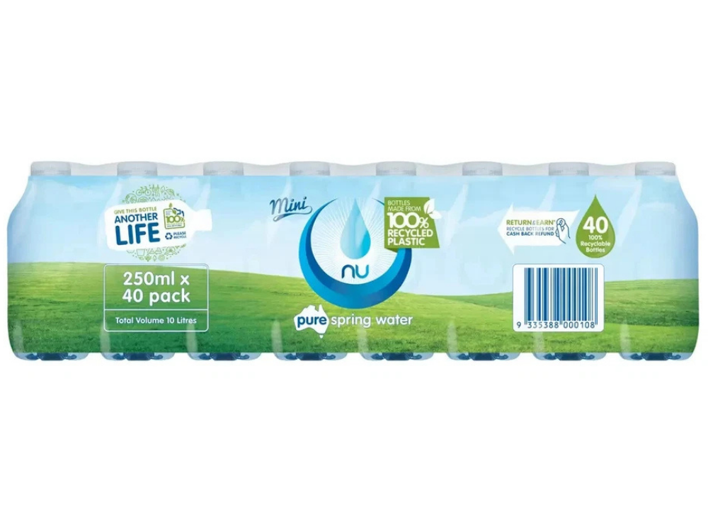 Nu-Pure Australian Spring Water Bulk Pack (40 x 250mL)