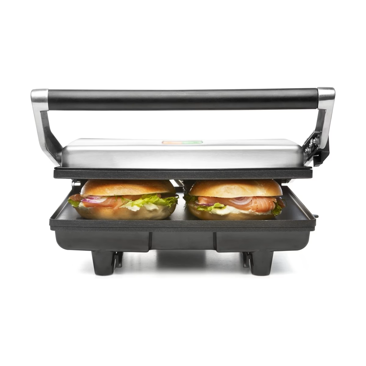 Anko 4 Slice Sandwich Press Stainless Steel Non-Stick Flat Plate Jaffle Maker