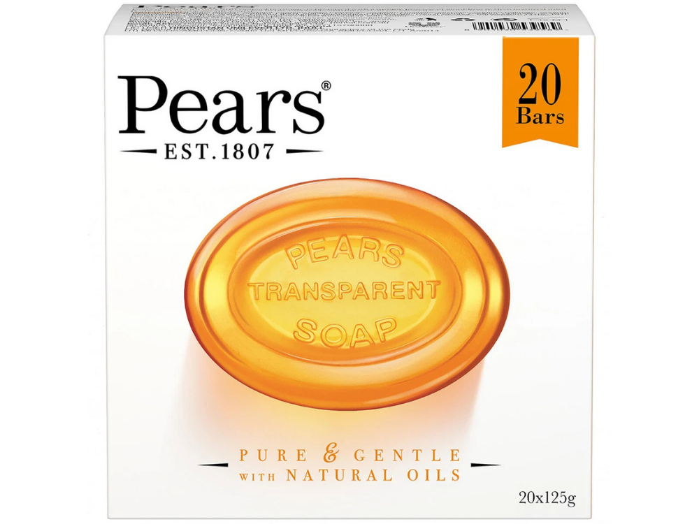 Pears Amber Transparent Soap – Gentle Care, Dermatologist Tested (Pack of 10, 20 & 40)
