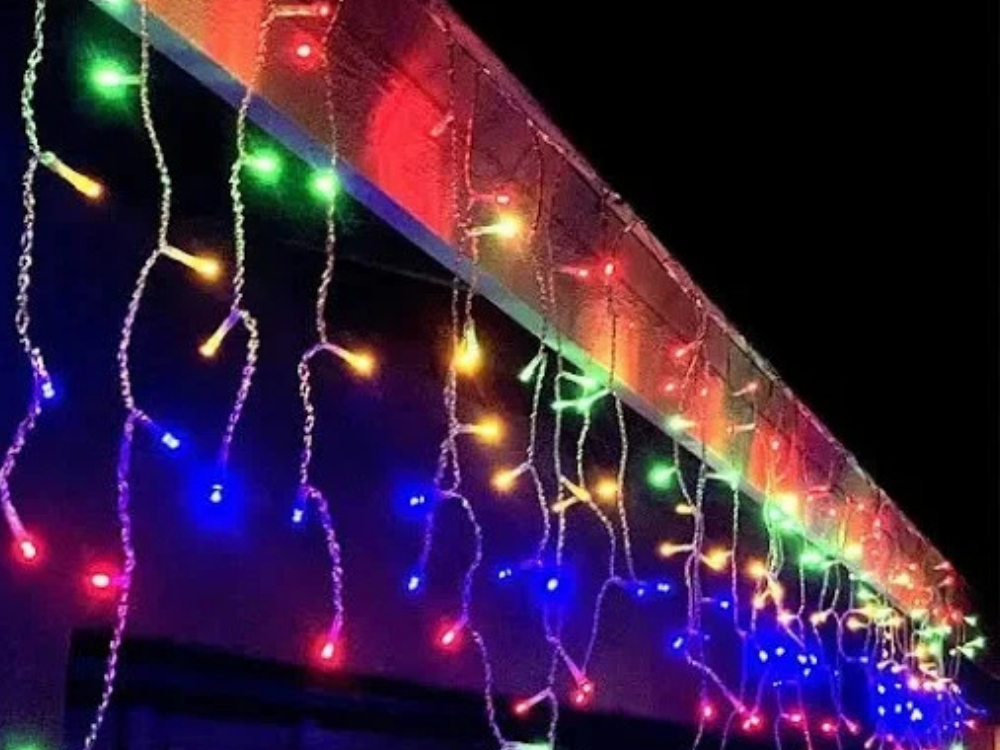 Lytworx Solar Icicle Lights – 1200 Multicoloured LEDs, 23.9m