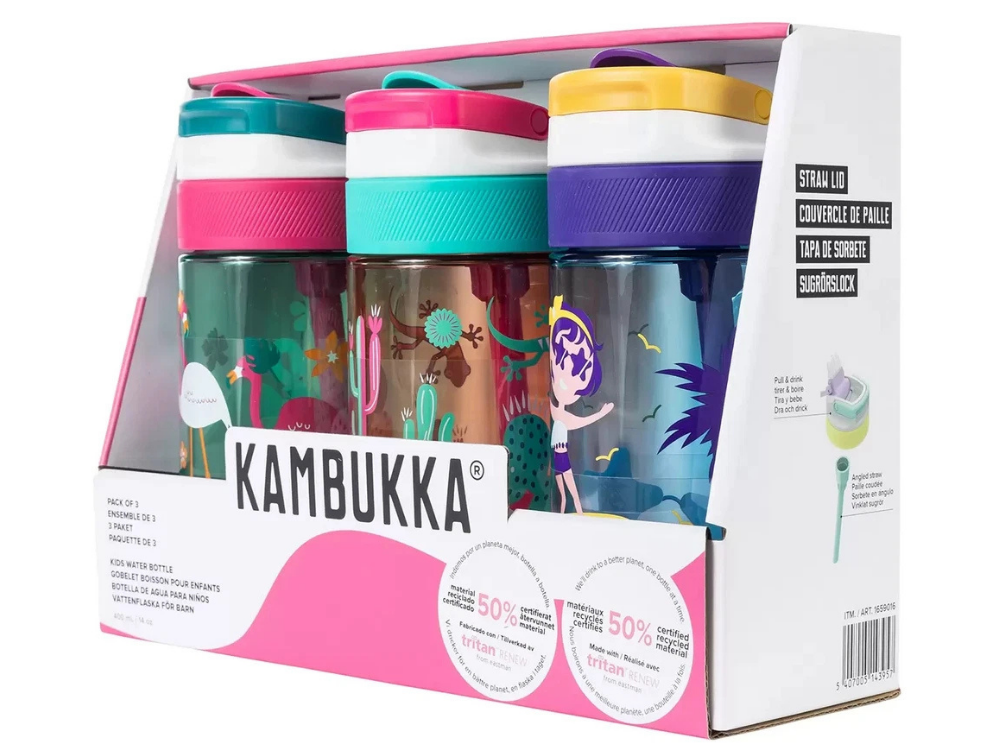 Kambukka Lagoon 3-Pack Kids Bottles 400ml – BPA Free