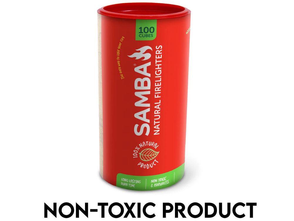 Samba Firelighters 100 Pack – Natural Cubes for BBQ & Camping