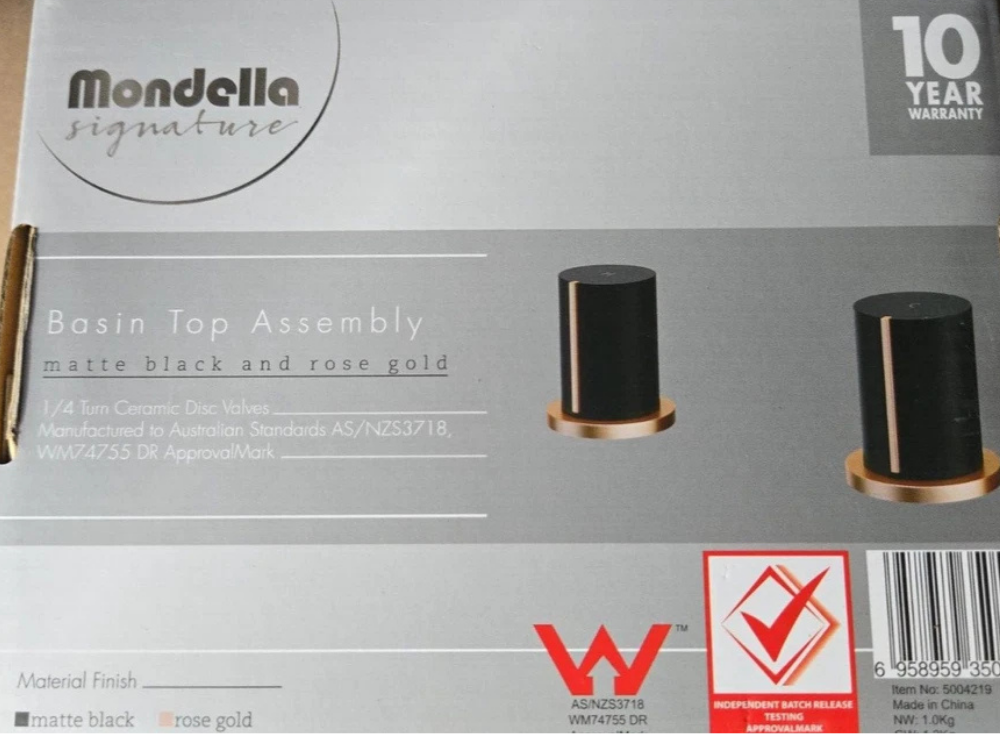 Mondella Signature Basin Mixer Tap – Matte Black & Rose Gold