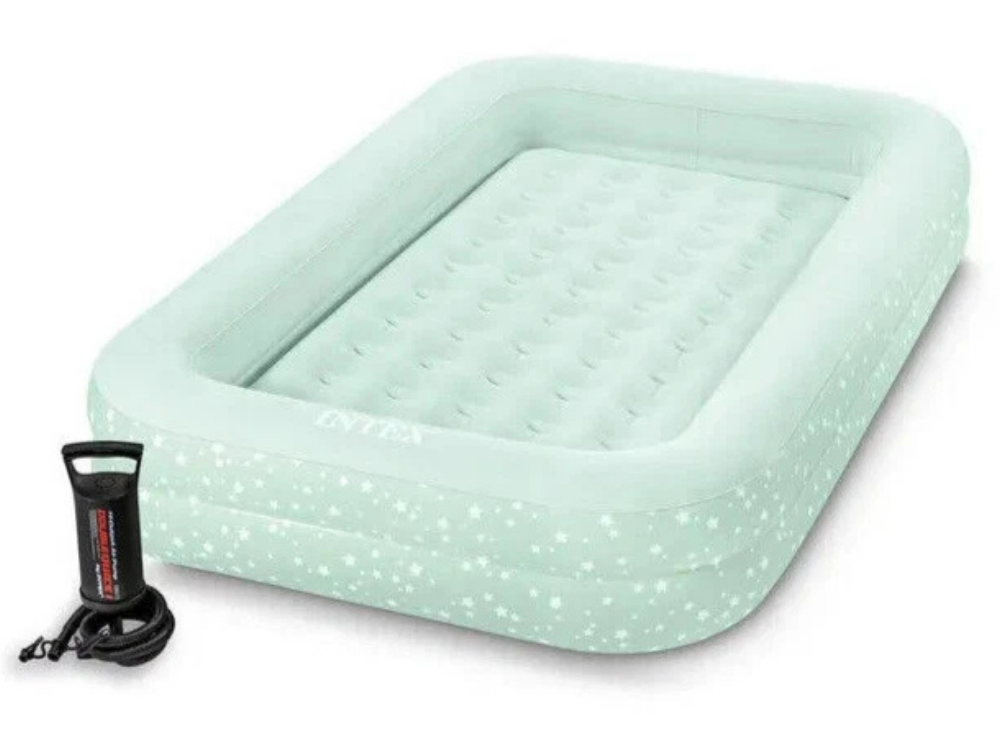 Intex Kids Inflatable Travel Bed with Pump – Portable Toddler Mattress