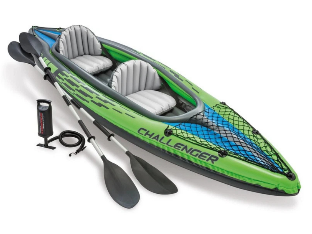 Intex Challenger K2 Inflatable Kayak – 2-Seat Sports Boat with Oars for River & Lake