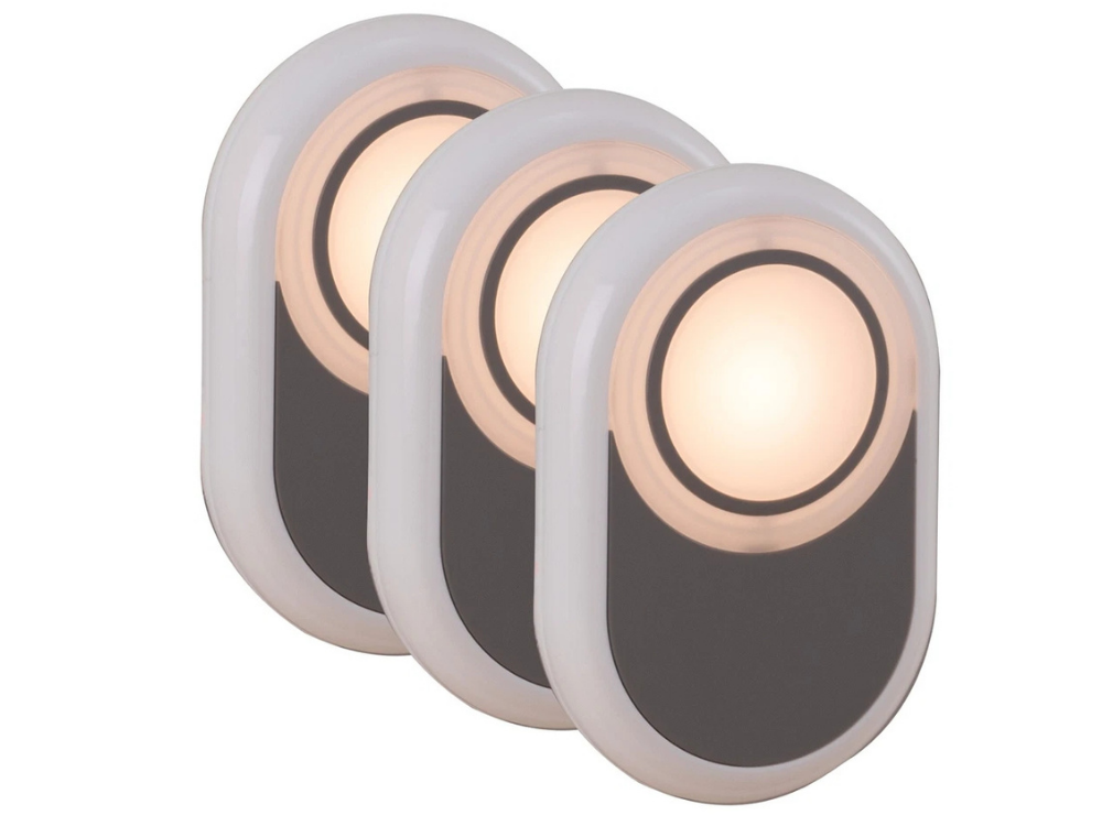 Arlec 240V Plug-In LED Night Light 3 Pack – Dusk to Dawn, Warm White