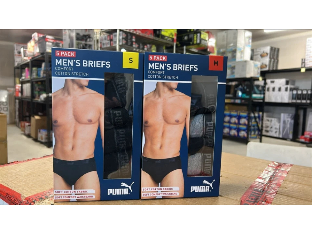 Puma Men’s Cotton Briefs – Black, Medium, 5 Pack, Stretch Comfort Fit