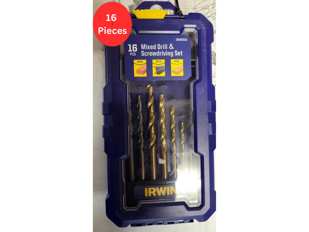 Irwin Titanium Drill Bit Set 16pcs – Masonry, Wood & Metal