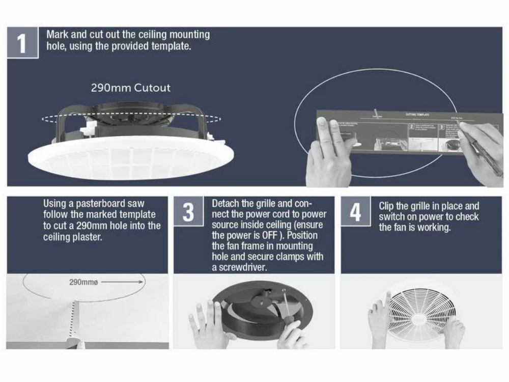 Arlec 250mm Ceiling Exhaust Fan – Powerful Bathroom & Kitchen Ventilation