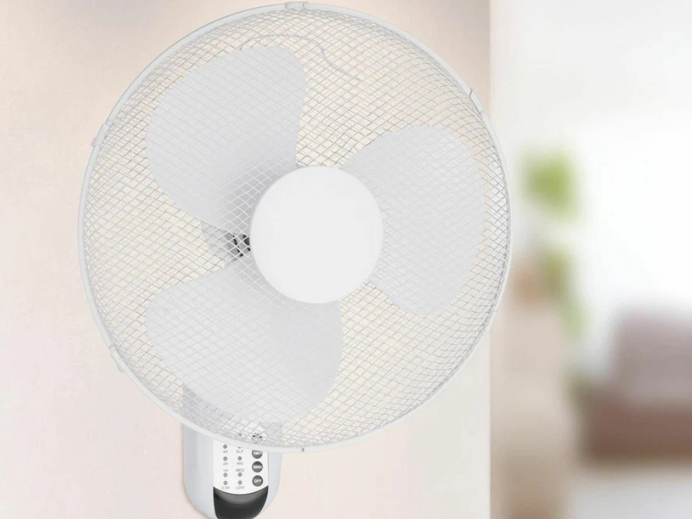 Click 40cm Wall Fan – 3-Speed, Remote & Timer – White
